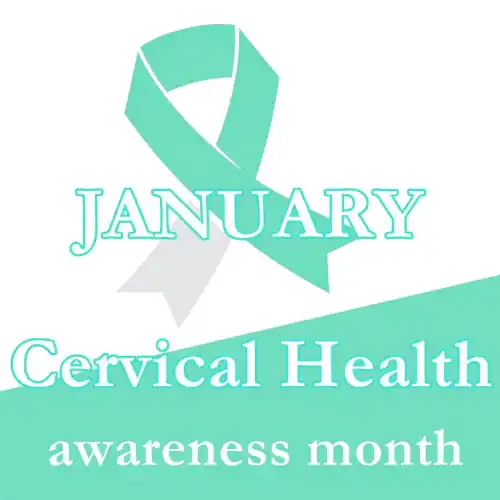 turquoise ribbon against cervical cancer