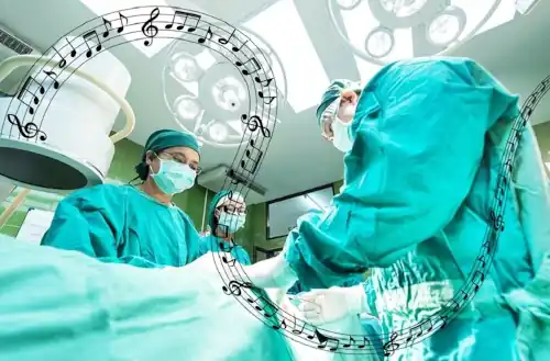 operating theater, music playing